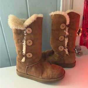 UGG Chestnut Shearling Button Boots
